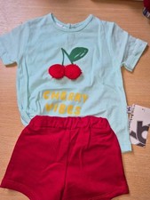 vêtement ensemble bébé fille été short teeshirt