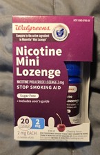 Walgreens Nicotine Mini Lozenge Stop Smoking Aid 2mg Cherry - 20 ct. Exp. 2027