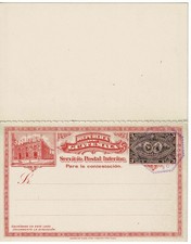 Gwatemala 1897 Postal Papenery Reply-Postcard HG P11 used Całostka Pocztówka