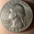 1957 90% Silver Washington Quarter US Coin- NICE!
