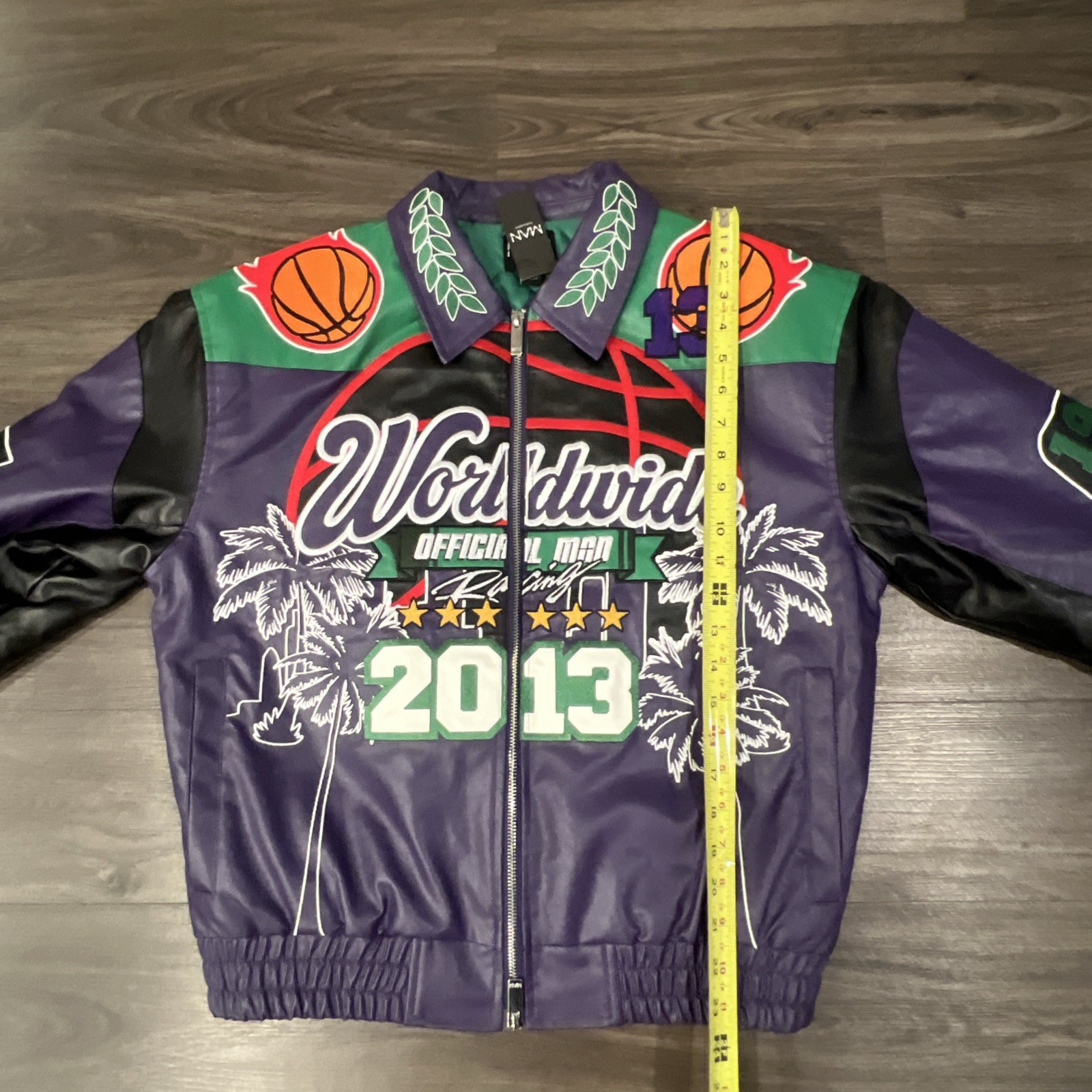 BooHoo MAN Limited Edition Boxy Fit Worldwide 2013 Varsity Jacket US Size XS