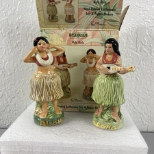 The Sakura Table Hula Girls Earthenware Salt Pepper Shakers Set Paul Brent Aloha
