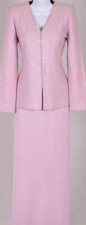 ST.JOHN Womens Knit Pink Sequins Studs Trim R...