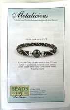 Beads East Metalicious Tubular Bead/Crochet Bracelet Kit by Ann Benson - New