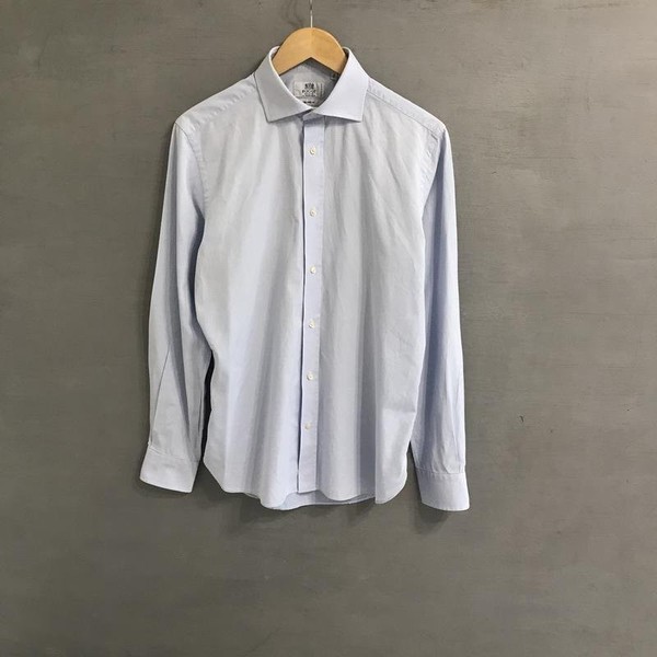 Men Boggi Milano Shirt Blue Cotton 40 /L / 48 #1UXA