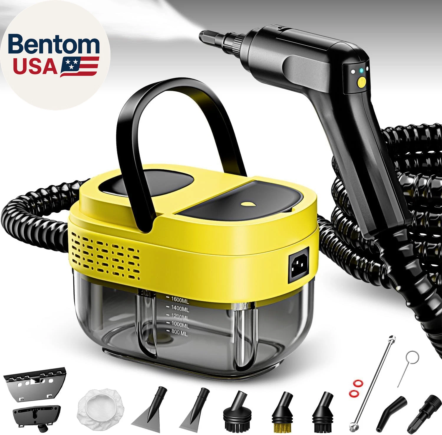 Steam Cleaner,15S Heat-Up,1.6L Tank,3-Level Adjustable Handle,2500W Steamer for
Opens in a new windo