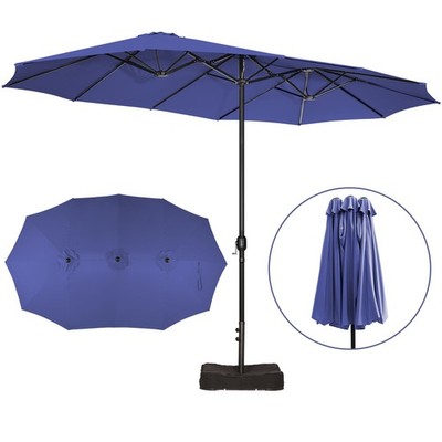 9x15 patio umbrella Sun-Ray 15 ft. Steel Triple Canopy Patio Umbrella in Scarlet
