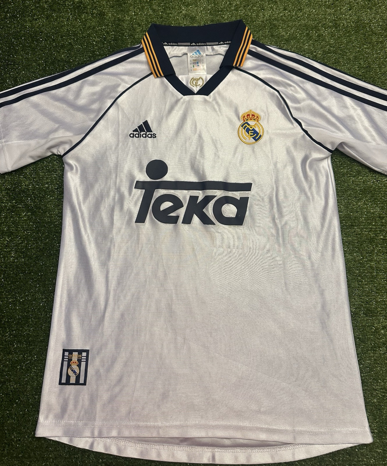 VTG Adidas Real Madrid Football Soccer Jersey Mens Medium  Home White Kit 98/00