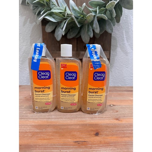 NEW 3 Clean & Clear MORNING BURST Facial Cleanser Vitamin C Face wash 8oz - Picture 1 of 4