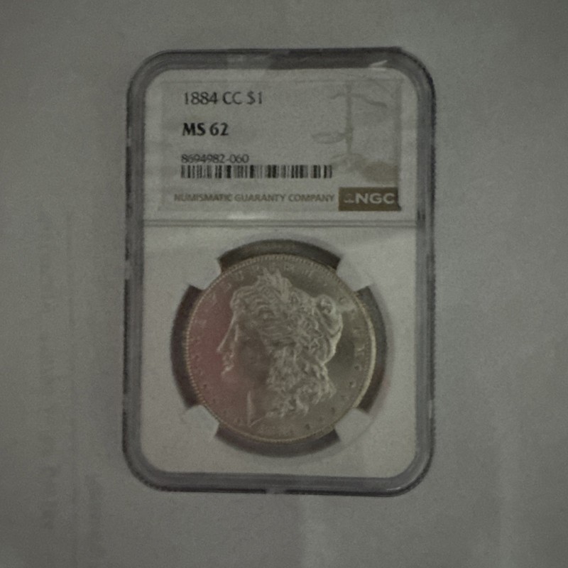 1884 CC $1 Morgan Silver One Dollar PCGS MS-62Carson City