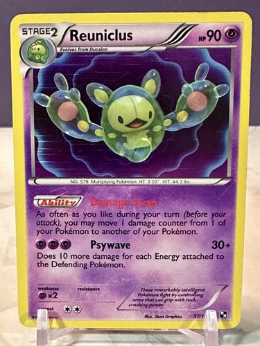 Reuniclus 57/114 Black & White Holo Rare Pokemon TCG Card - MP Moderately Played