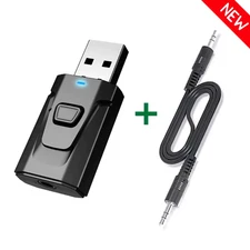 USB Bluetooth 5.4 Audio Adapter: Wireless Transmitter Receiver w/ Mic & 3.5mm AU
