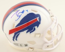 James Cook (NFL Rushing Winner) Buffalo Bills signed mini-helmet - Beckett COA