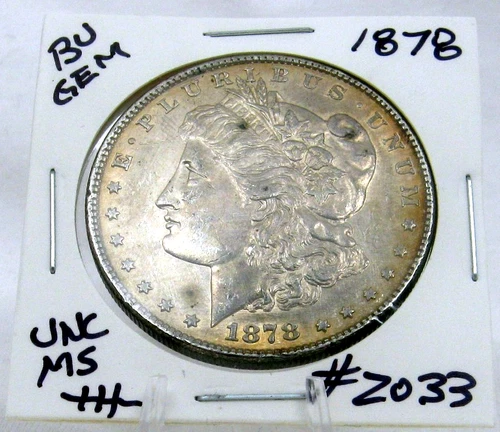 1878 MORGAN SILVER DOLLAR FROM ORIGINAL BANK BAG GEM BU US MINT #2033