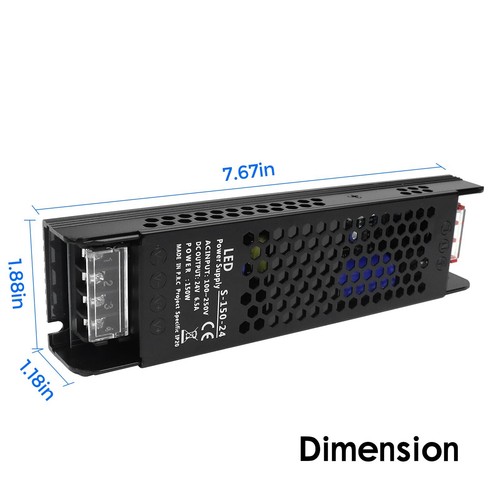 24V 6.5A 150W Universal Regulated Switching Power Supply 100-250V AC to 12V D... - Picture 5 of 7