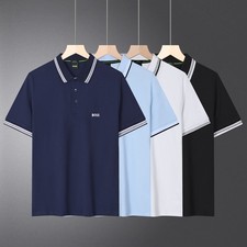BOSS Hugo Boss Men's Slim Fit Polo Shirt Short Sleeve Casual Golf Tennis Striped