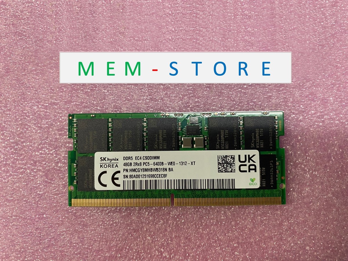 SKhynix 48GB DDR5 PC5-6400B ECC EC4 CSODIMM 2Rx8 RAM Memory for