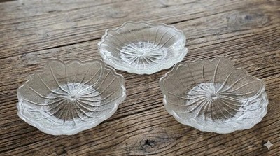 Set of 3 Vintage ''Lily Pons'' 6'' Glass Dishes - 1930s Depression