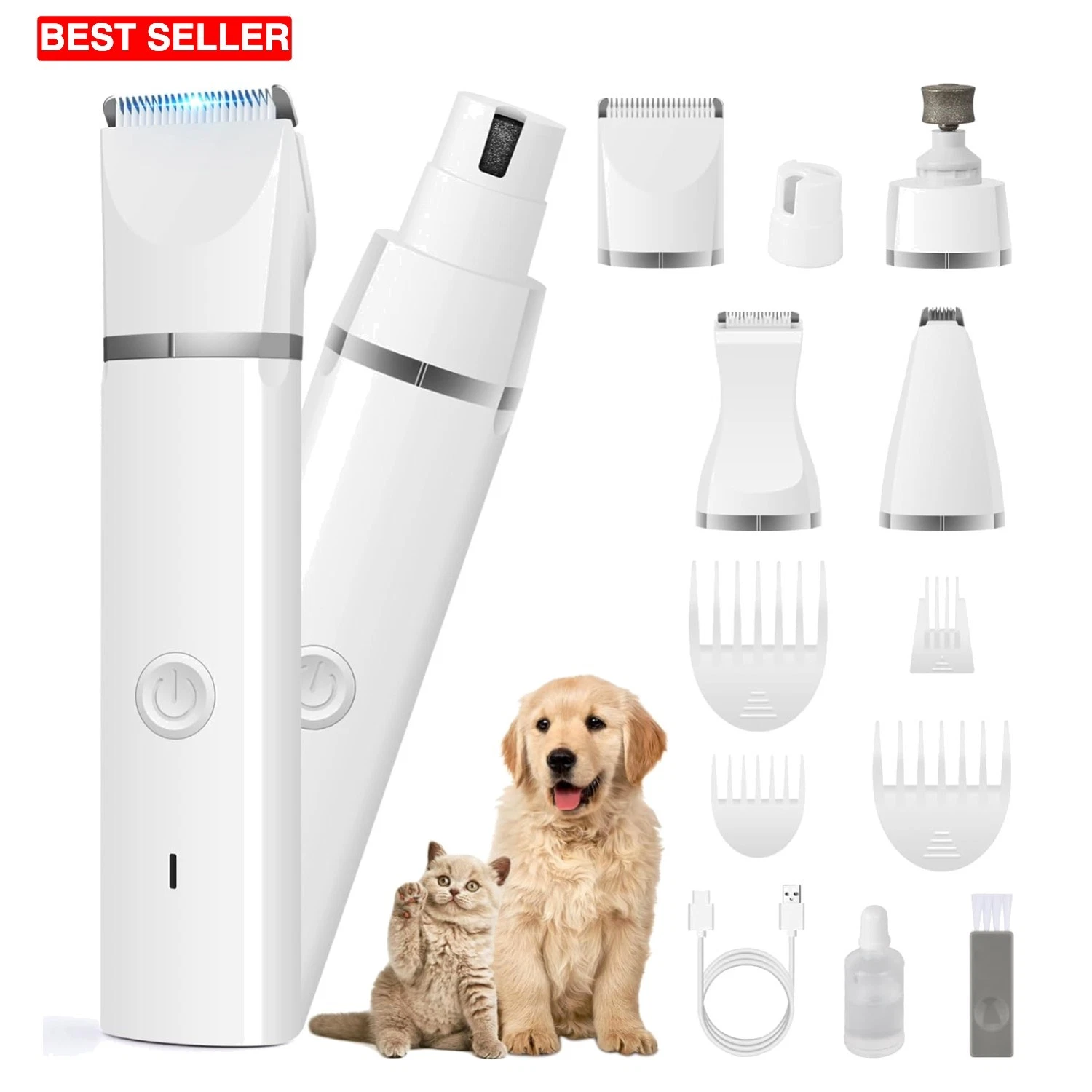 Lightweight Cordless Dog Grooming Kit with Nail Grinder - Perfect for Easy Use