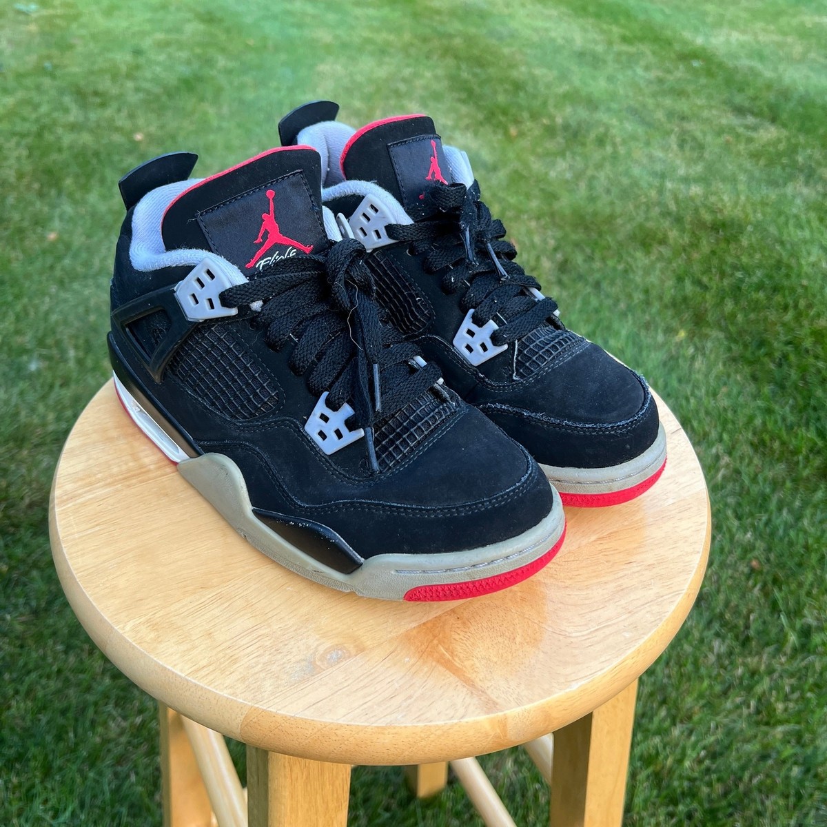 Air Jordan 4 Retro ジョーダン Size 6 - Jordan 4 Retro Bred Black/Fire Red Cement 2019 for