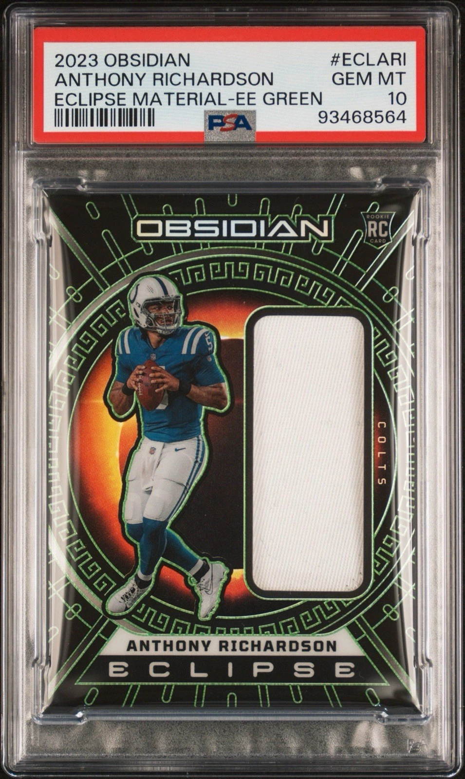 Anthony Richardson Panini Obsidian Eclipse Materials #ECLARI Electric Etch Green