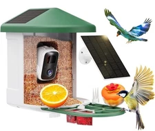 Bird Feeder with Camera Smart Bird House AI Identify Species 2k Cam Live View