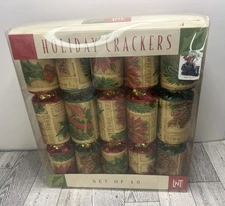 Holiday Crackers Set of 10- LNT Home New Christmas Party Favors, Noel Pine Print