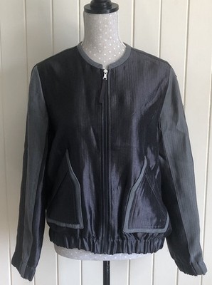 NEXT Tailoring - Dark Grey Sheen & Matt Bomber Jacket - Size UK 14 - BNWT - Flaw