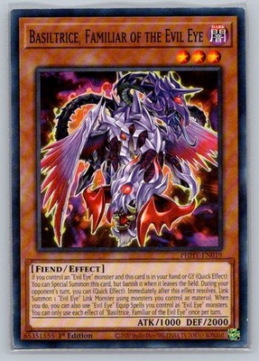 2020 Yu-Gi-OH! 1st Edition Basiltrice, Familiar of the Evil Eye PHHY-EN019
