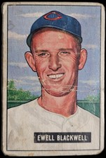 1951 Bowman #24 Ewell Blackwell Cincinnatti Reds Free USA Shipping