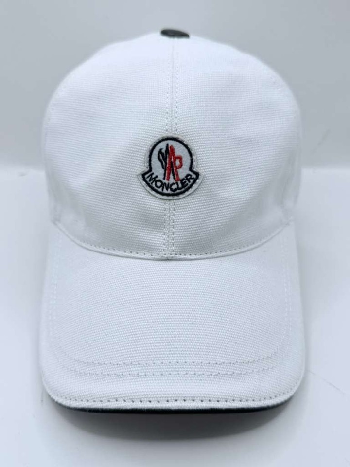 NEW MONCLER GRENOBLE White SOFT FLEECE LOGO BASEBALL CAP HAT UNISEX