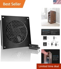 AIRPLATE S3 Ultra-Quiet 6" Cooling Fan System with Speed Control for AV Cabinets