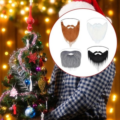 4-teiliges Kunstbärte Kostüm Schnurrbärte Kostüm für Maskerade Karneval Weihnachten
