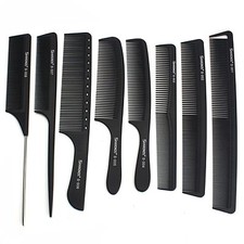 White/Black salon professional barber carbon comb heat-resistant anti-static ...