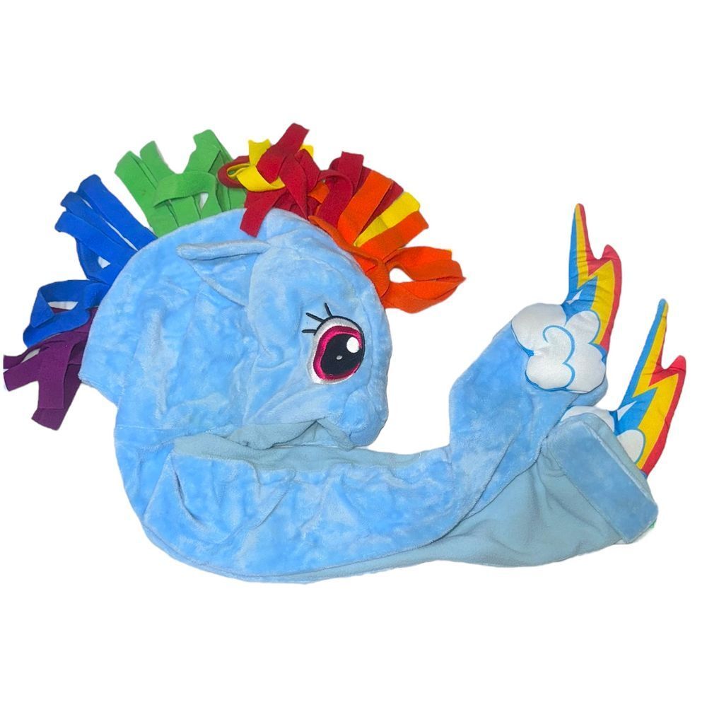 RARO!! Cappello e sciarpa My Little Pony Rainbow Dash HTF Cutie Mark Hand's (OS) ~ EUC