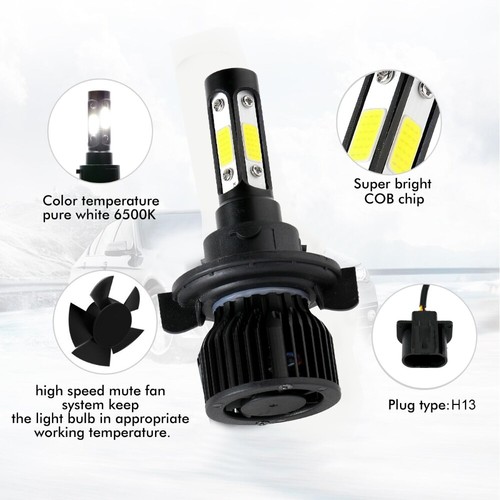 2PCS H13 LED HeadLight Bulb for POLARIS Ranger RZR 570/800/900/1000 XP/Scrambler - Picture 3 of 12