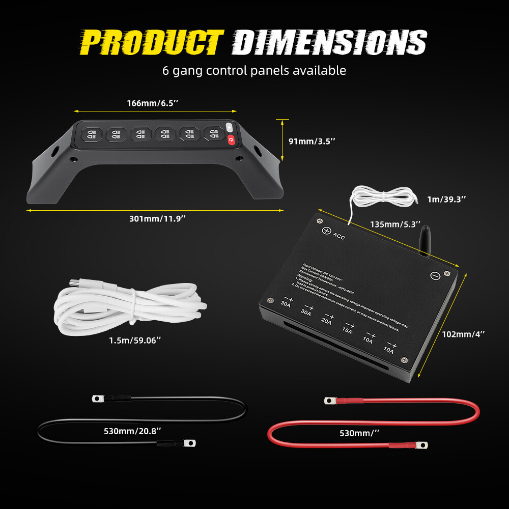 Grab Handle Switch Panel For Ford F150 6 Gang Wireless Light