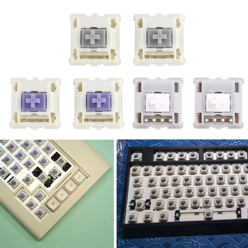 SP-STAR Linear Smooth Gray White Mechanical Keyboard Switches 5p 67g