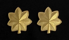 Major Oak Leaf Rank Insignia Metal Gold Finish - Small (Pair)
