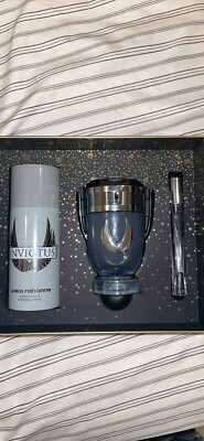 Invictus Platinum 3pcs Giftset for Men EDP 3.4oz + 0.34oz, Deodorant 5.1oz