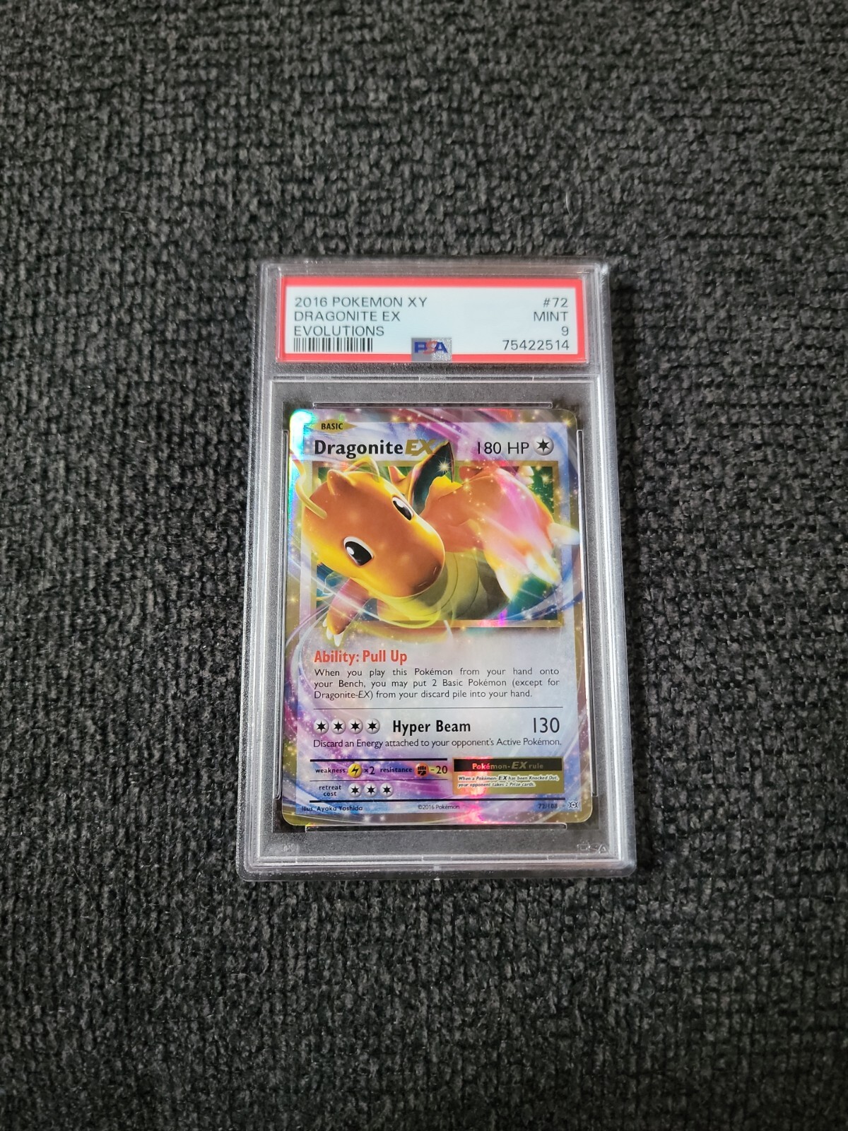 Pokémon XY Evolutions Holo Dragonite EX #72/108 - PSA 9! Mint! PK2079
