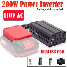 Outdoor Power Inverter For Bauer 20V Lithium Battery w/ AC110V 2-USB Port NEW