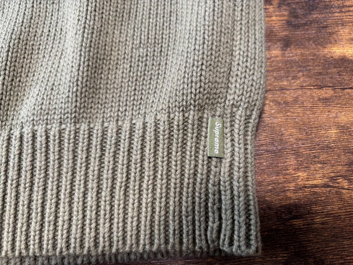Supreme Chenille Logo Sweater 21AW Crewneck Knit Olive Khaki Supreme Chenille Logo Sweater 21AW Crewneck Knit Olive Khaki