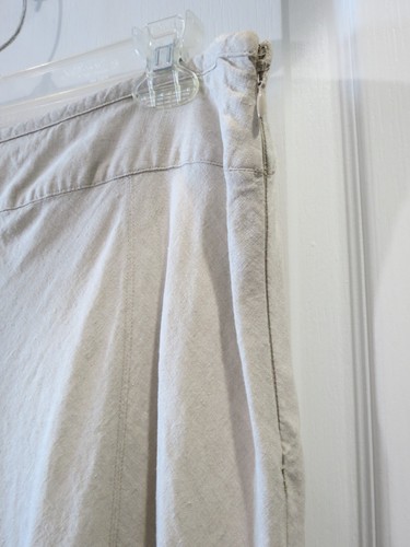 Charter Club 100% Linen Light Beige Long A-Line Skirt w/ Side Zip Size 16 - Picture 5 of 13