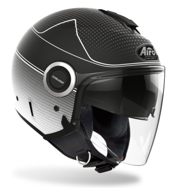 Airoh Helios Map Matte Black City Urban Motorcycle Jet Helmet