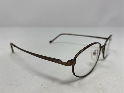 Smart Clip 218 AG/DA 51-18-140 Antique Gold/Demi Amber Eyeglasses Frame G246 - Picture 3 of 8