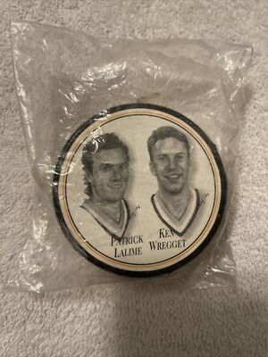 BRAND NEW PATRICK LALIME KEN WREGGET PITTSBURGH PENGUINS BURGER KING HOCKEY PUCK