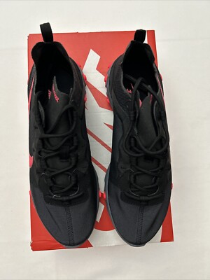 Nike React Element 55 Black Solar Red-Cool Grey/ Sz  8 -Running Shoes/ SKU #2986