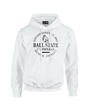 Ball State Cardinals 50/50 Blended 8 oz. Hooded Sweatshirt, White, Xx-Large
