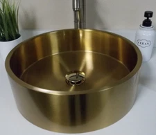 Eden Bath Round Stainless Steel Vessel Sink (EB_SS003GD, D498)